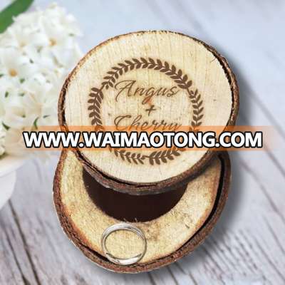 Rustic Wedding Accessories Customized Ring Box for Couples Wooden Jewelry gift box