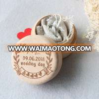 Wedding Special Customized Accessories Wooden Rustic Ring Box Gift Box with Name and Date